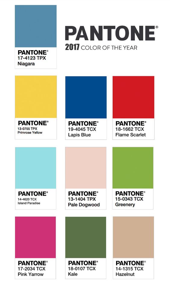 as cores eleitas pela pantone para o ano de 2017