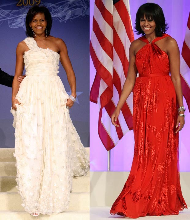 Michelle Obama no baile inaugural nos EUA