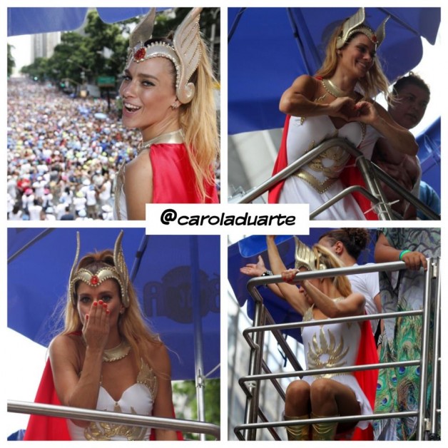 A madrinha do Bloco da Preta hoje no Rio de Janeiro: Carolina Dieckmann