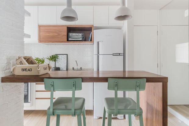 apartamento pequeno com cozinha integrada